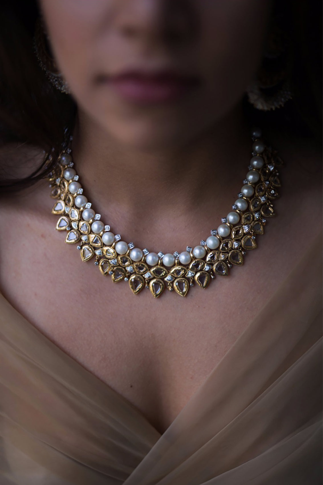 Southsea Pearl and Polki Necklace